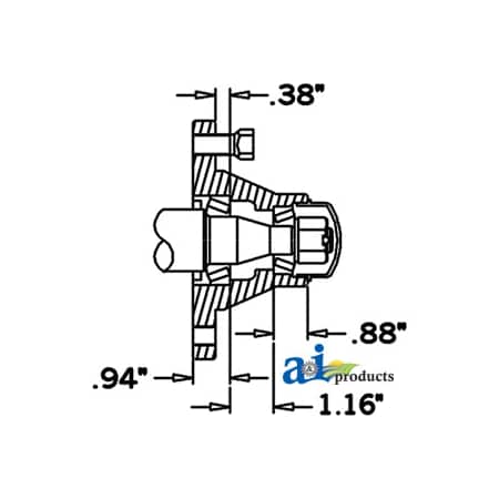 A & I Products Hub & Spindle Assy. (4 Bolt) 8.2" x6.4" x8" A-HS125045